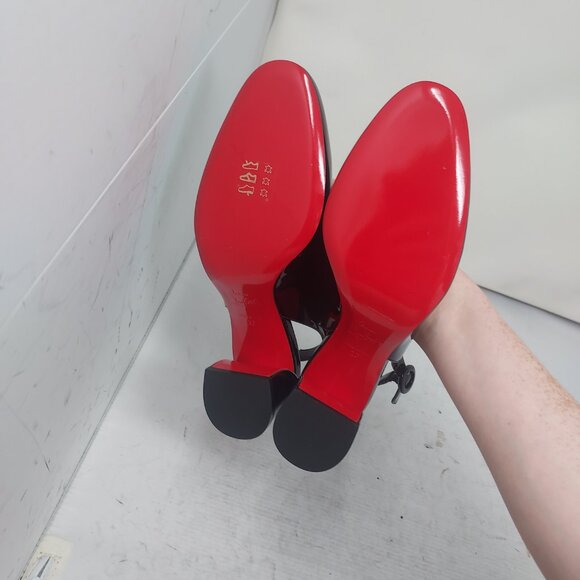 Christian Louboutin So Jane Patent Black Slingback Pump Shoe - Picture 2 of 10
